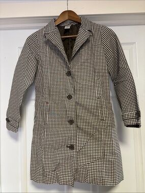 Gymboree Brown and White Gingham Trench Coat